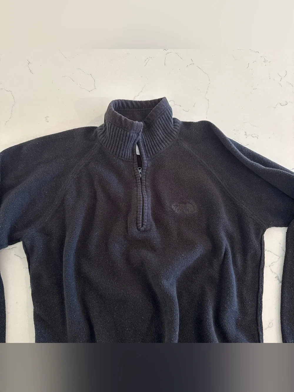 THE NORTH FACE Black Pullover Sweater Mens M Wool Blend Outside Seams Shirt AP3E